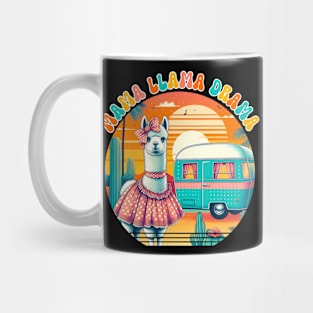 Funny Mama Llama Drama Alpaca Design Mug